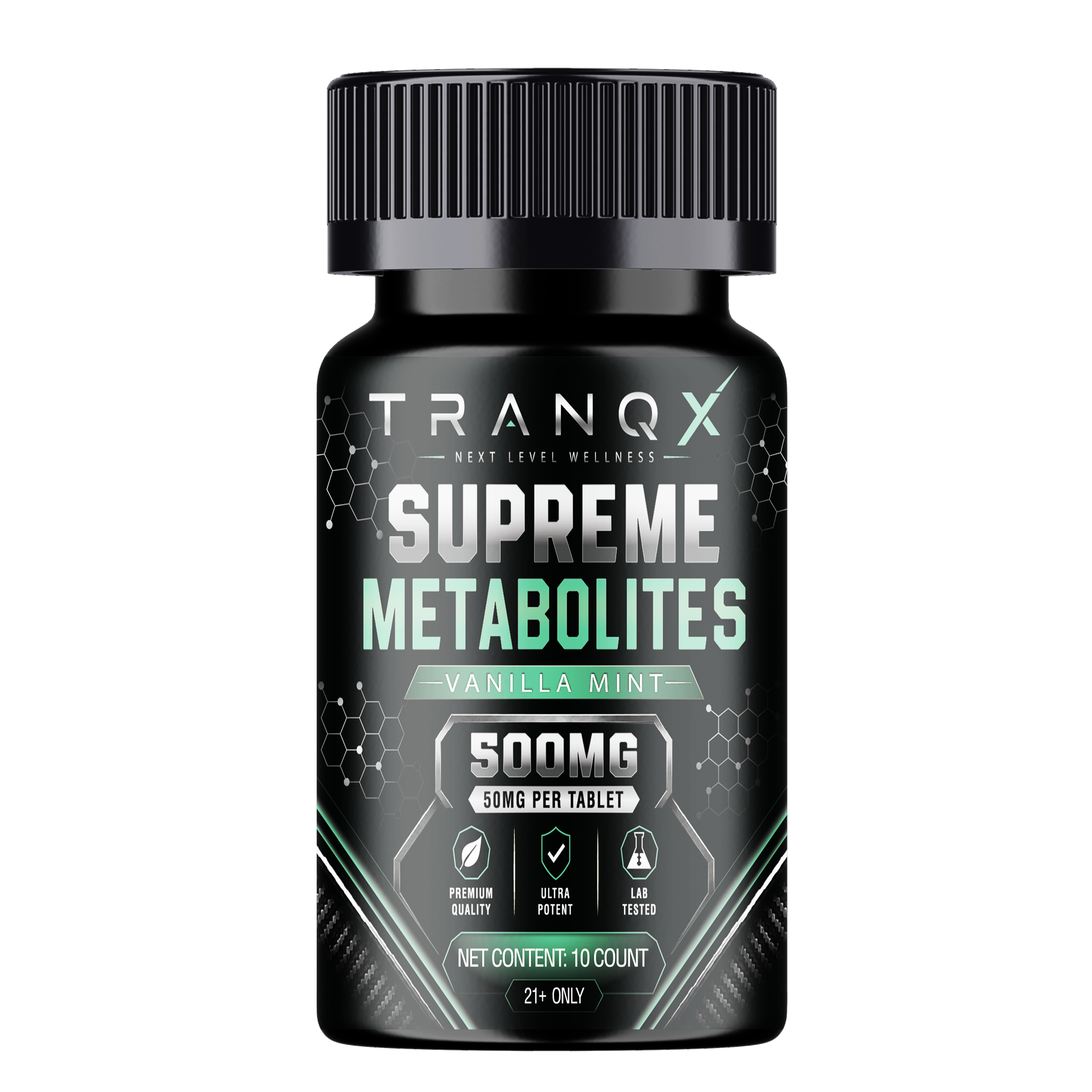 TRANQX Supreme Metabolites MIT-9 Tablets (500mg - 10 Count) - Vanilla Mint
