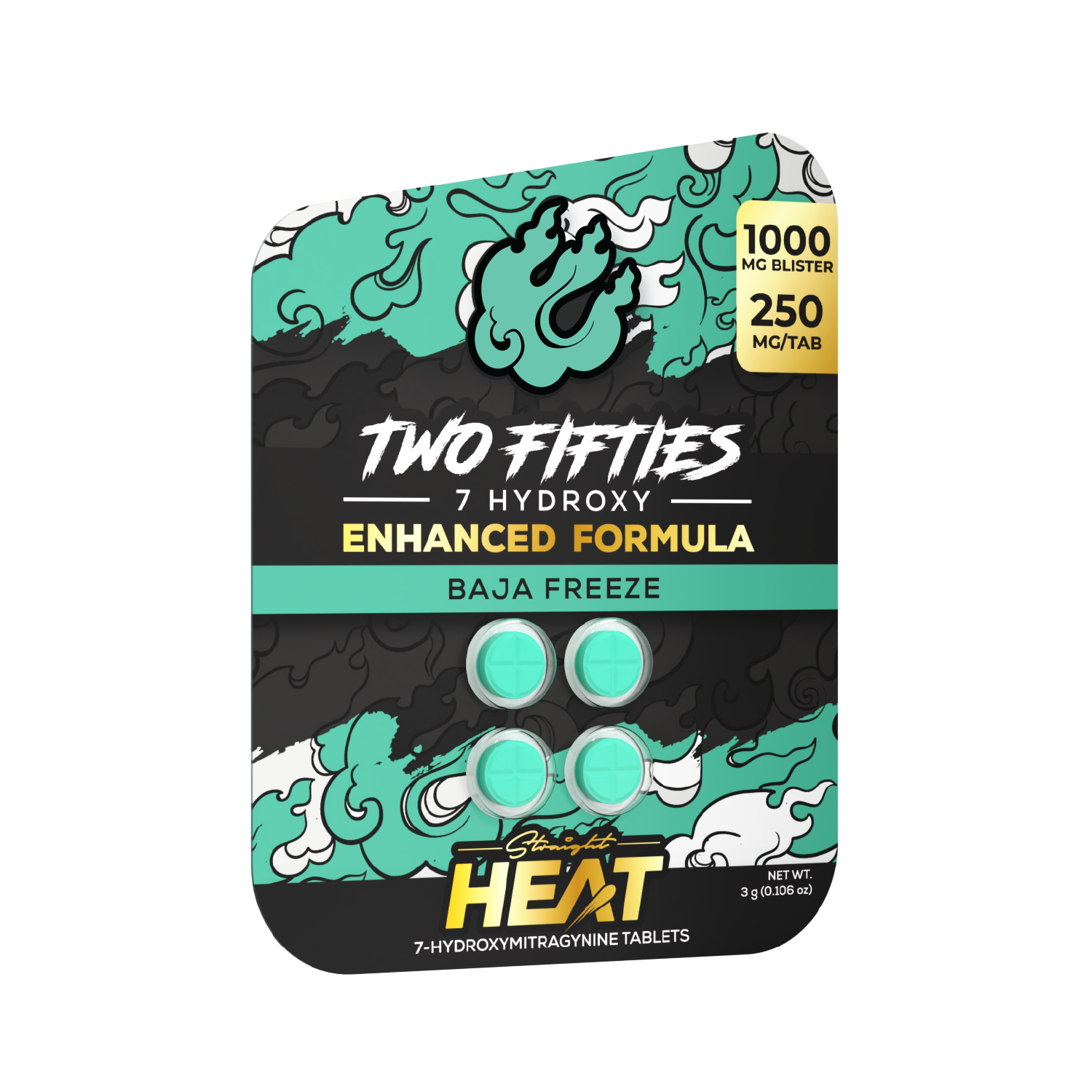 Straight Heat Two Fifties 7-OH Tablets (1000mg - 4 Count)