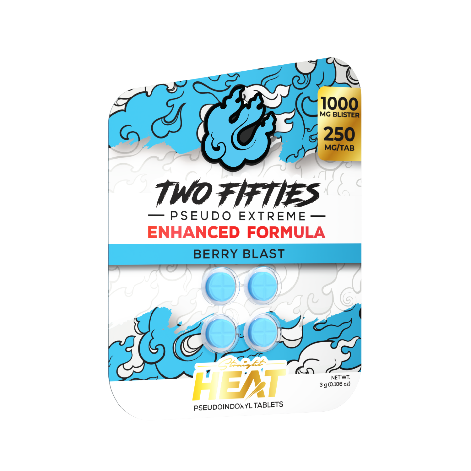 Straight Heat Two Fifties Pseudo Tablets (1000mg - 4 Count)