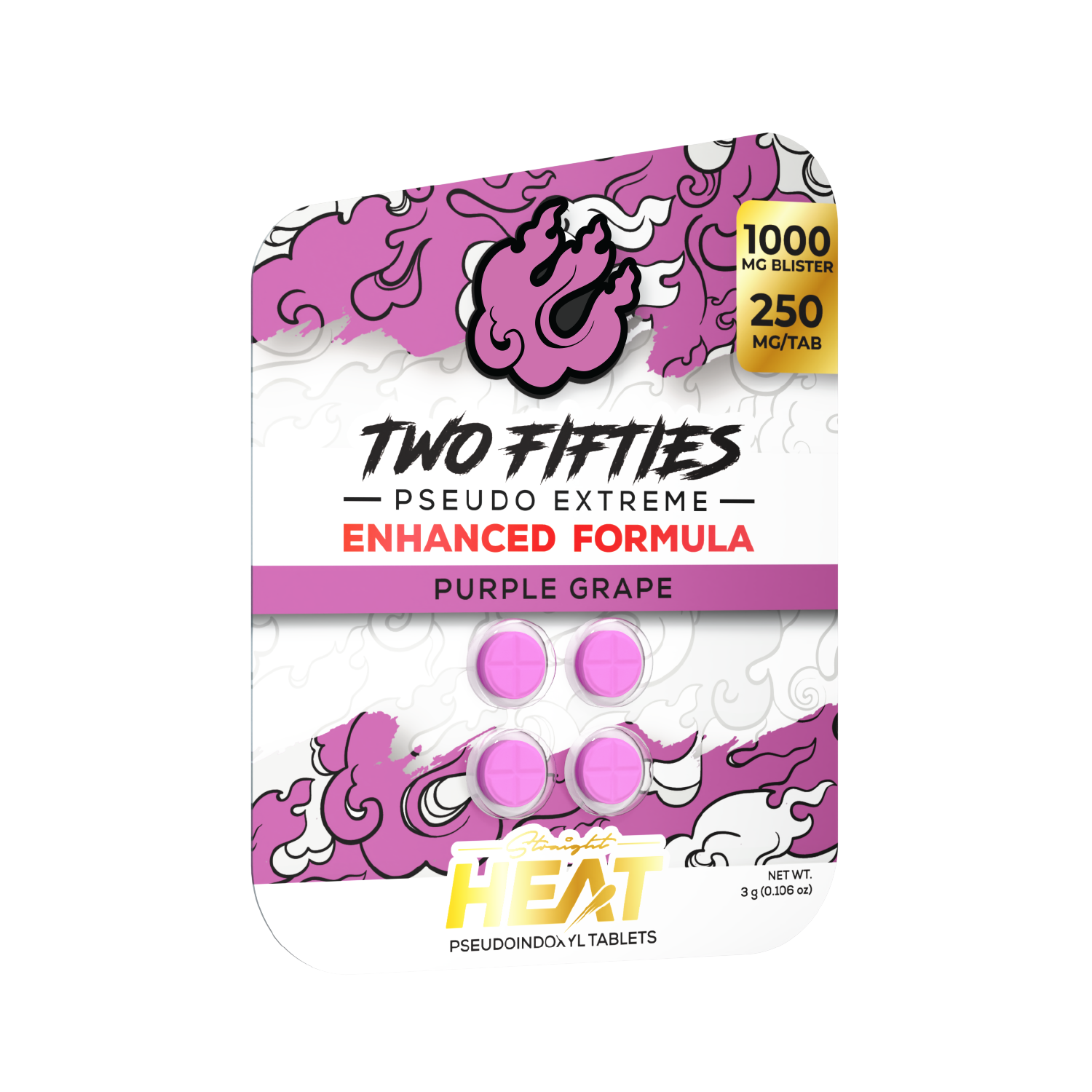 Straight Heat Two Fifties Pseudo Tablets (1000mg - 4 Count)