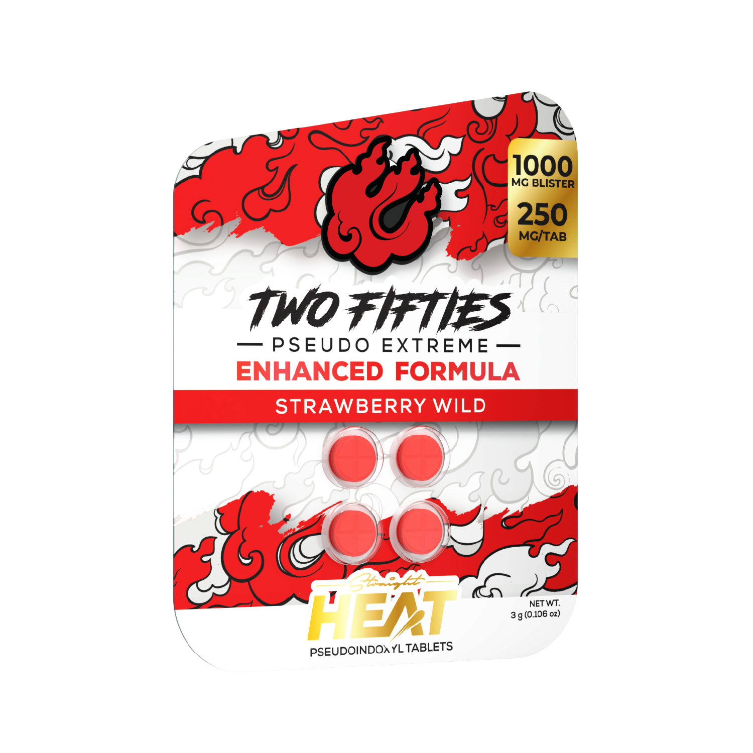 Straight Heat Two Fifties Pseudo Tablets (1000mg - 4 Count)