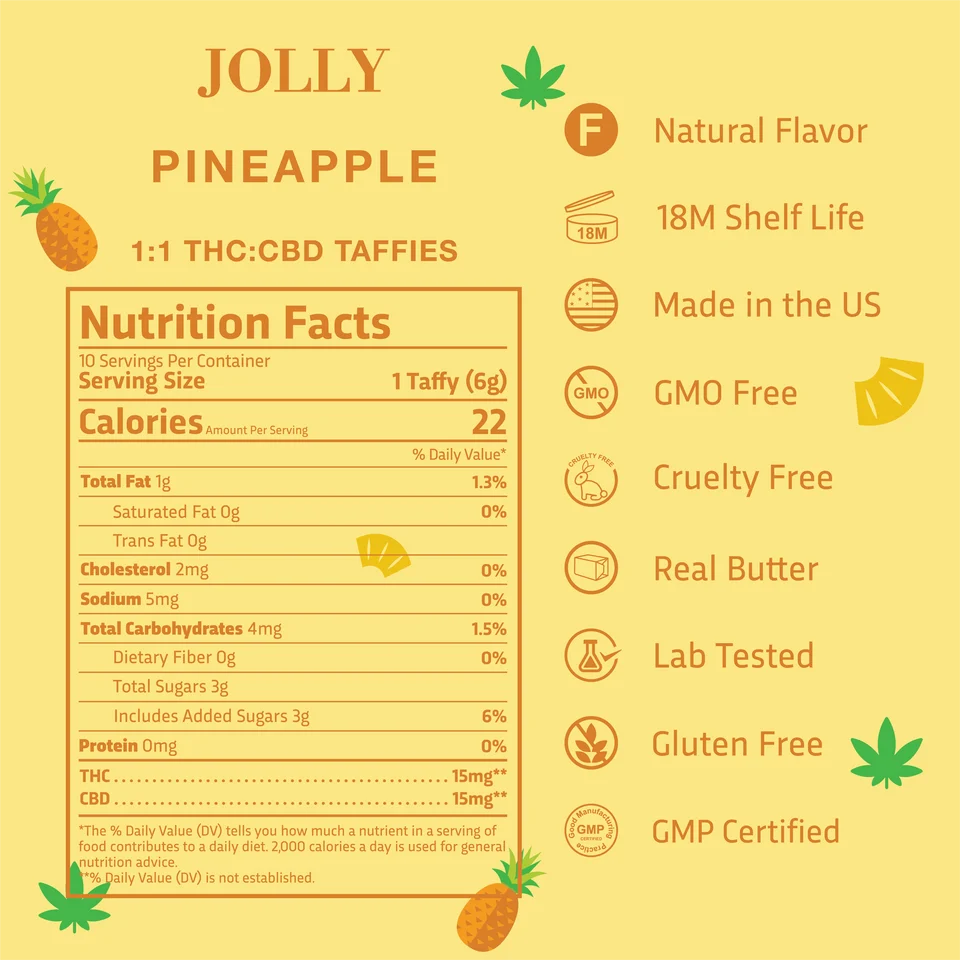 Jolly THC + CBD Taffies (10 Count)