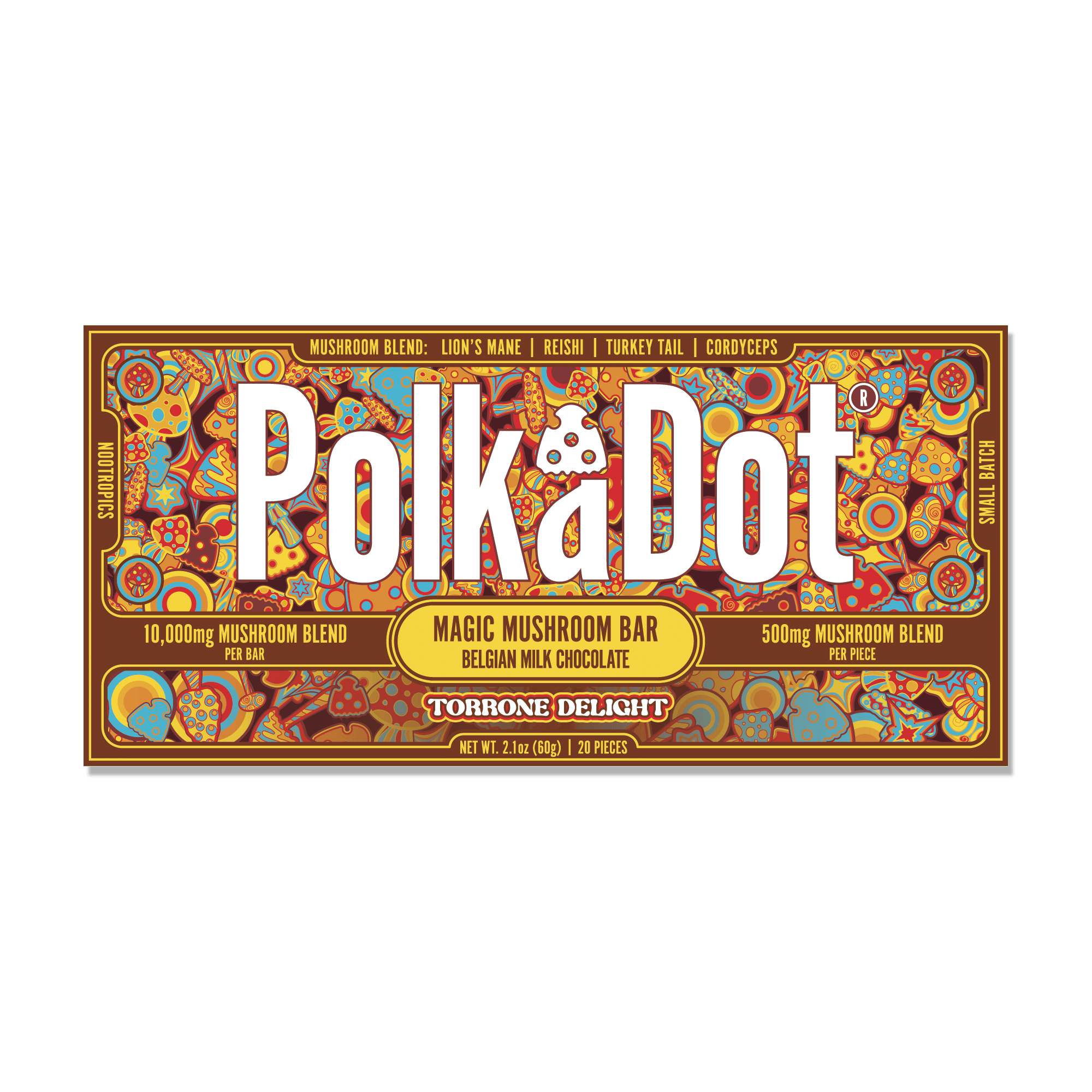Polk a Dot Mushroom Chocolate Bar (10,000mg)