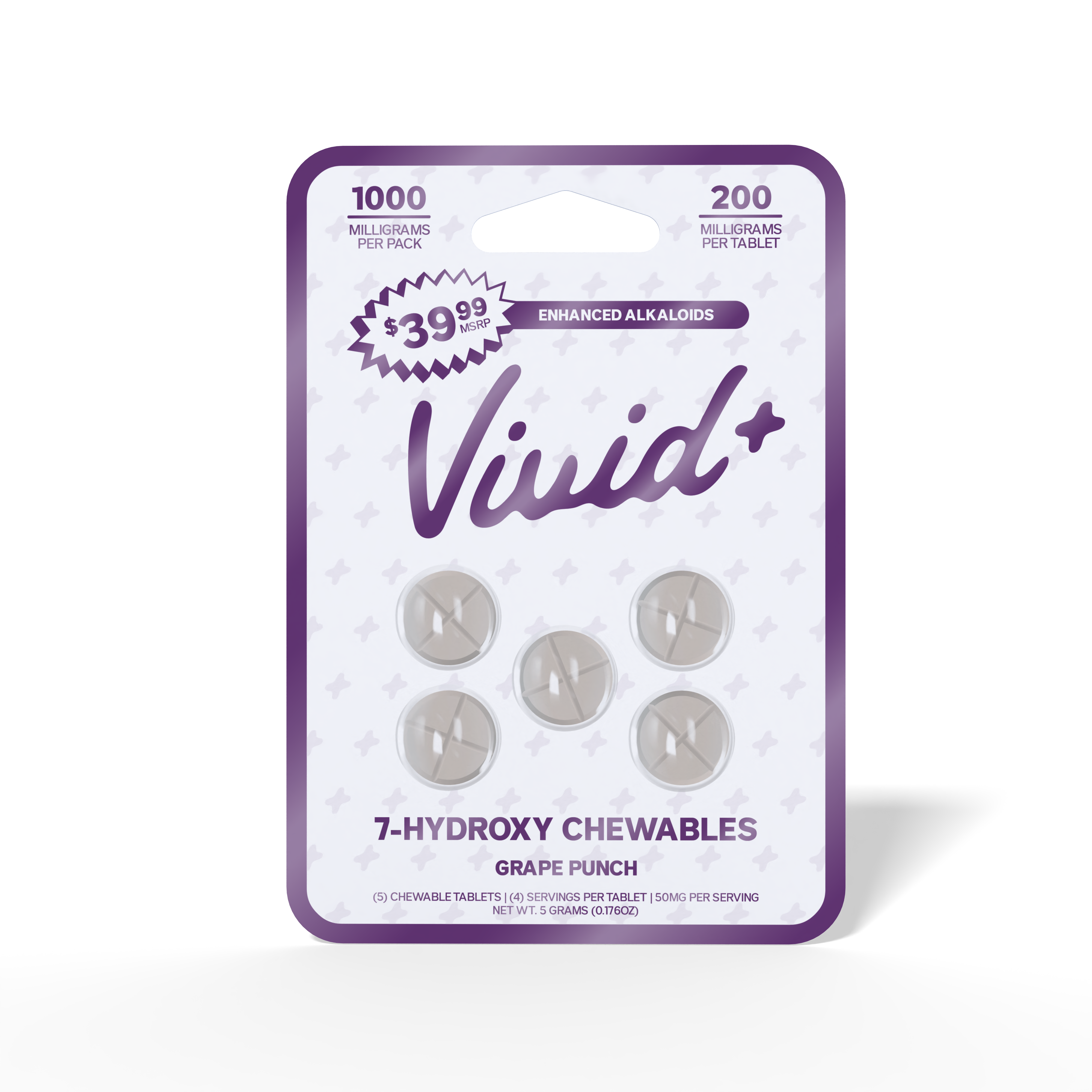 Vivid+ 7-OH Tablets (1000mg - 5 Count)