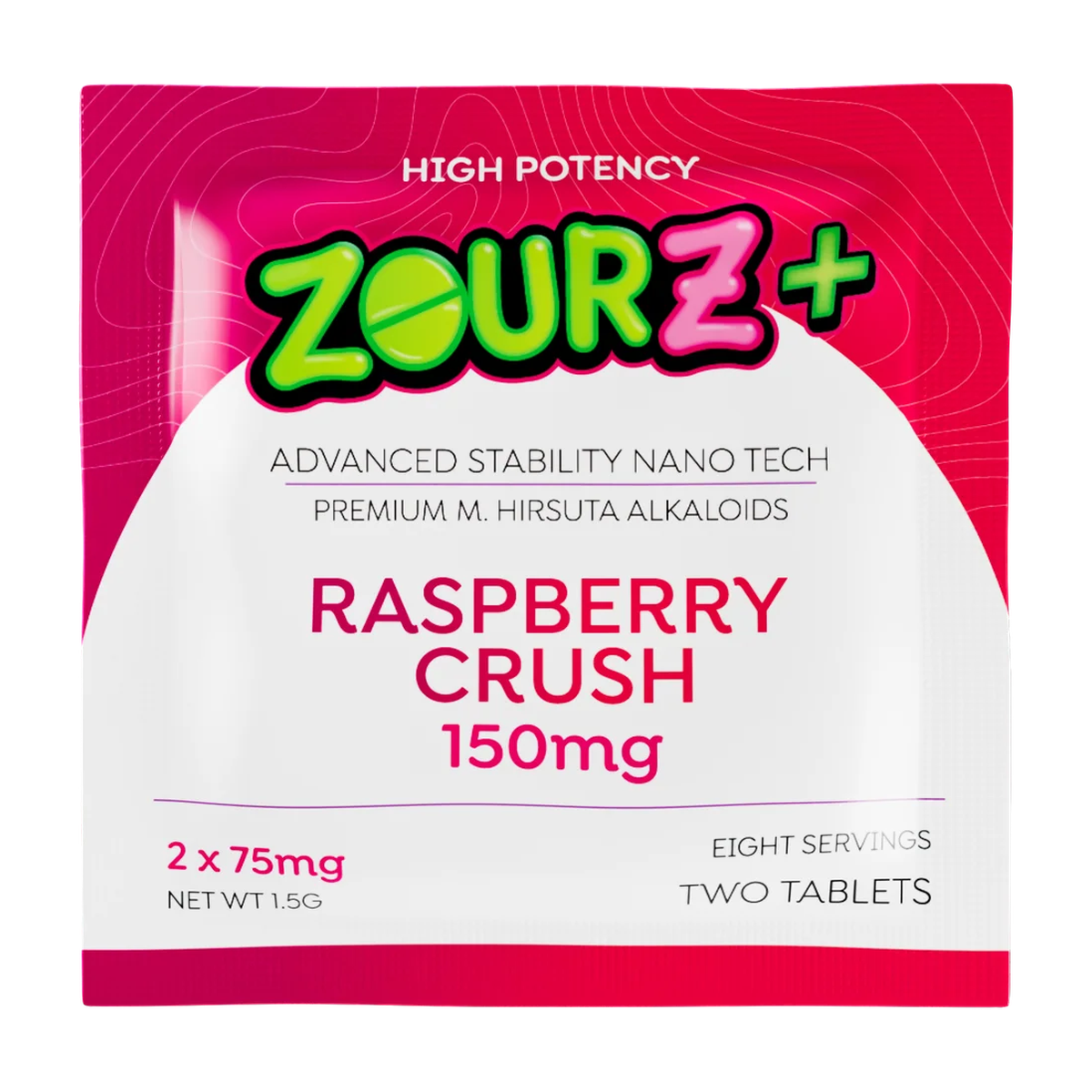 Zourz+ M. Hirsuta Tablets (150mg - 2 Count) - Raspberry Crush