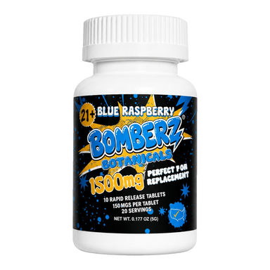 Bomberz Botanicals Botanical Blend Tablets (1500mg - 10 Count) - Blue Raspberry