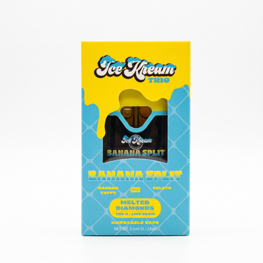 Ice Kream Trio THC-A + Live Resin Disposable Vape (3500mg) - Banana Split - Banana Taffy (Indica) + Zelato (Indica)