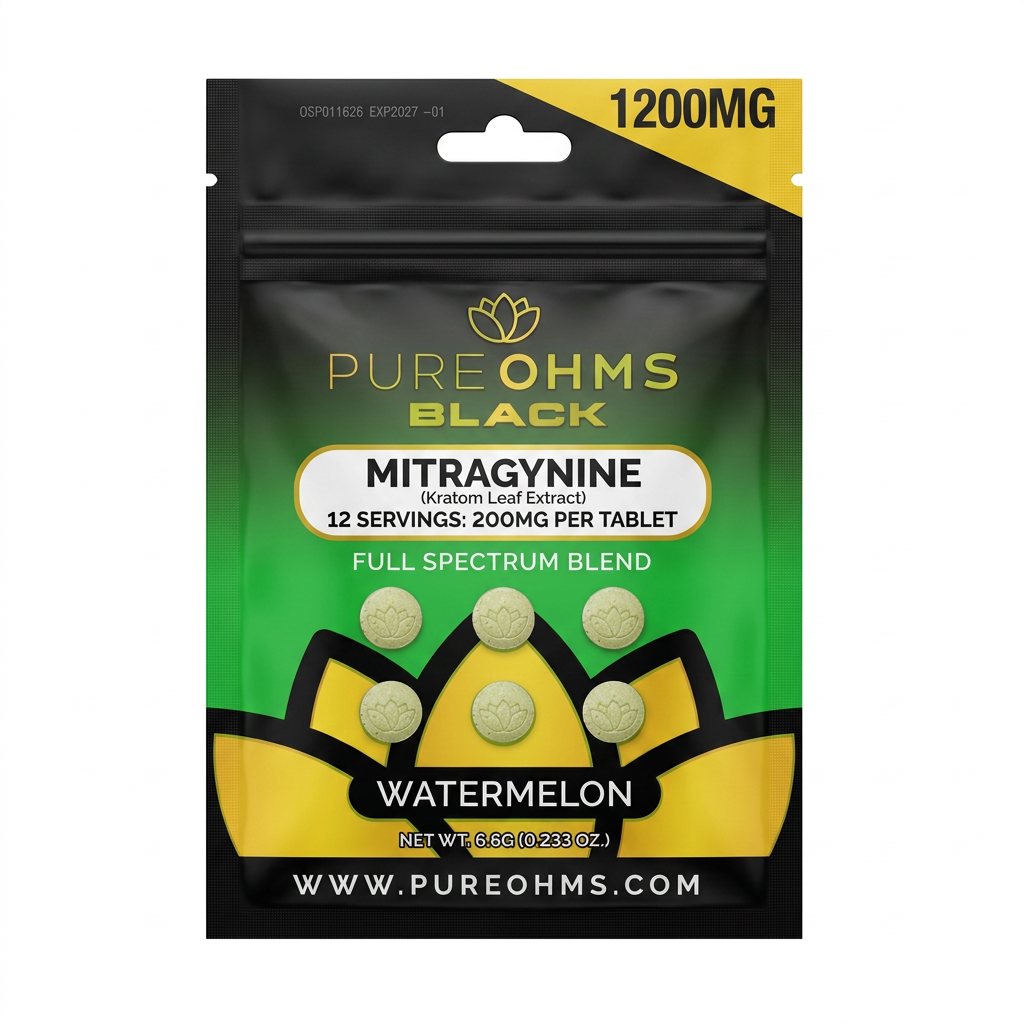 PureOhms Black MIT Tablets (1200mg - 6 Count)