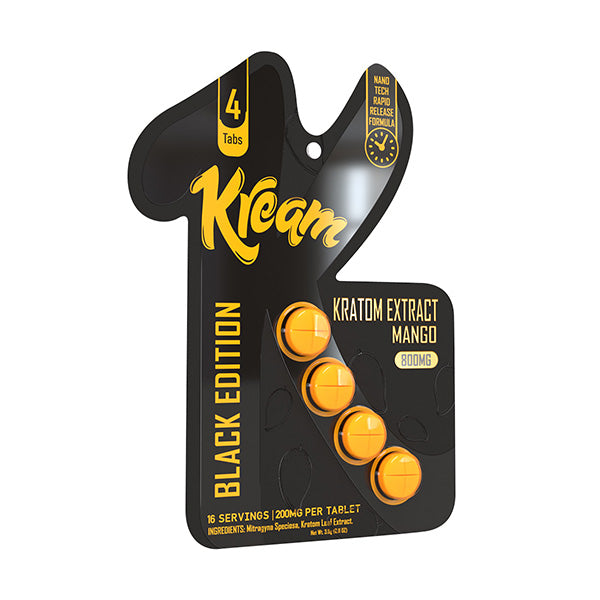 Kream Kratom Black Edition Tablets (800mg - 4 Count)