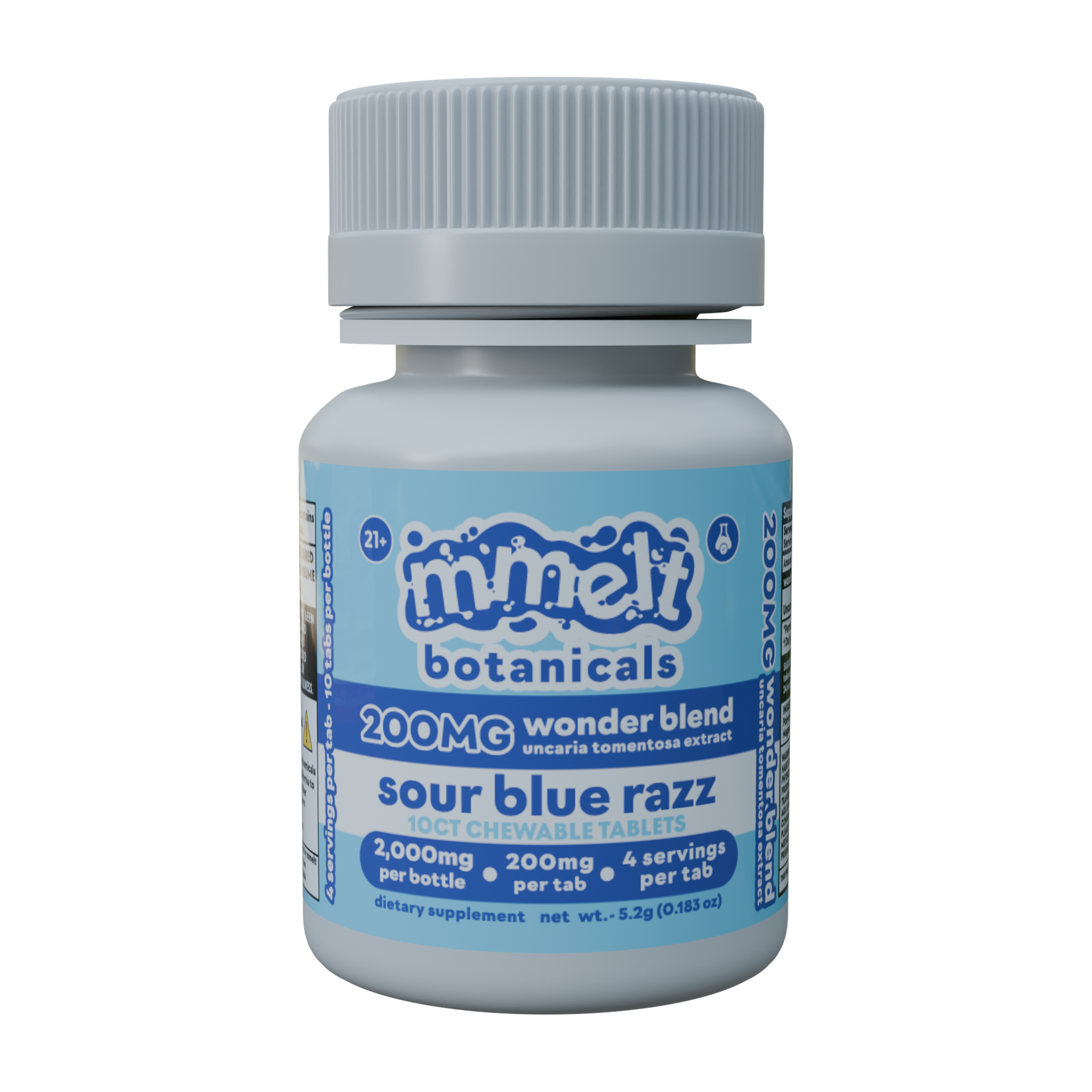 mmelt Botanicals Wonder Blend Uncaria Tomentosa Tablets (2000mg - 10 Count) - Sour Blue Razz