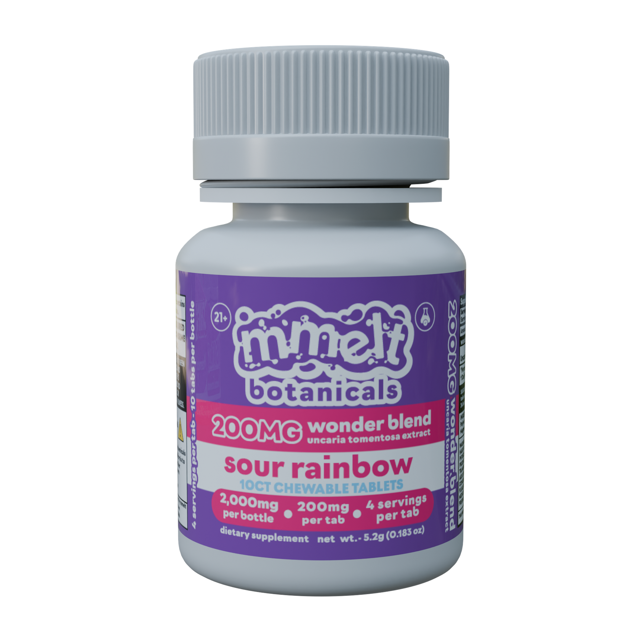 mmelt Botanicals Wonder Blend Uncaria Tomentosa Tablets (2000mg - 10 Count) - Sour Rainbow