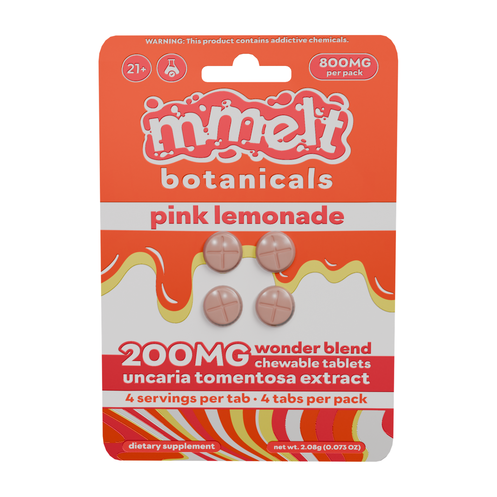 mmelt Botanicals Wonder Blend Uncaria Tomentosa Tablets (800mg - 4 Count) - Pink Lemonade