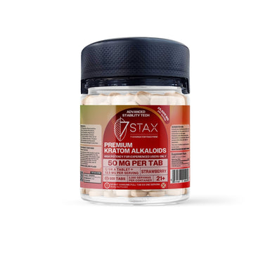 Premium 7 - OH Kratom Alkaloid Tablets (25000mg - 500 Count) - Strawberry - 7Stax
