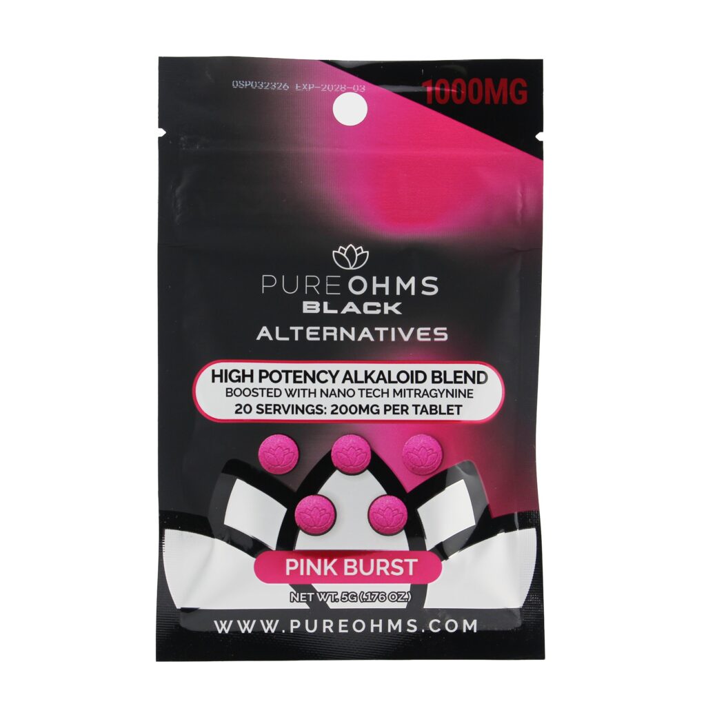 PureOhms Black Alternatives MIT + MGM Tablets (1000mg - 5 Count)